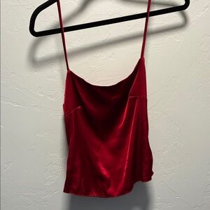 Elegant Red Satin Cami Top